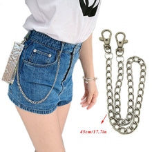 Load image into Gallery viewer, BLA Metal Trousers Pant Chain Punk Hip-hop Chain Waist Link Metal Wallet Silver Key Chain Jeans Waist Link Keyring Jewelry Z30