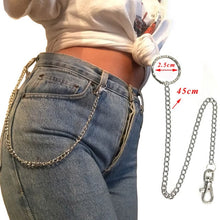Load image into Gallery viewer, BLA Metal Trousers Pant Chain Punk Hip-hop Chain Waist Link Metal Wallet Silver Key Chain Jeans Waist Link Keyring Jewelry Z30