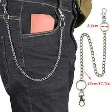 Load image into Gallery viewer, BLA Metal Trousers Pant Chain Punk Hip-hop Chain Waist Link Metal Wallet Silver Key Chain Jeans Waist Link Keyring Jewelry Z30