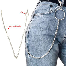Load image into Gallery viewer, BLA Metal Trousers Pant Chain Punk Hip-hop Chain Waist Link Metal Wallet Silver Key Chain Jeans Waist Link Keyring Jewelry Z30