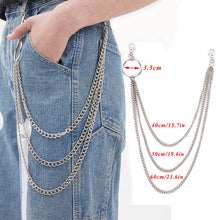 Load image into Gallery viewer, BLA Metal Trousers Pant Chain Punk Hip-hop Chain Waist Link Metal Wallet Silver Key Chain Jeans Waist Link Keyring Jewelry Z30